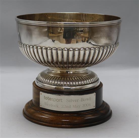 A silver plated Totesport plated bowl